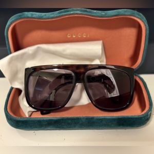 Gucci 62mm Shield Aviator Sunglasses